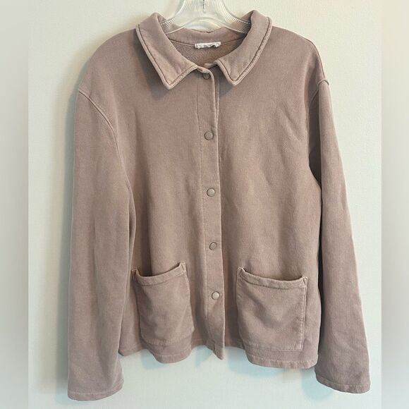 LACAUSA Anthropologie Kismet Jacket Button Down Mushroom - Picture 2 of 6